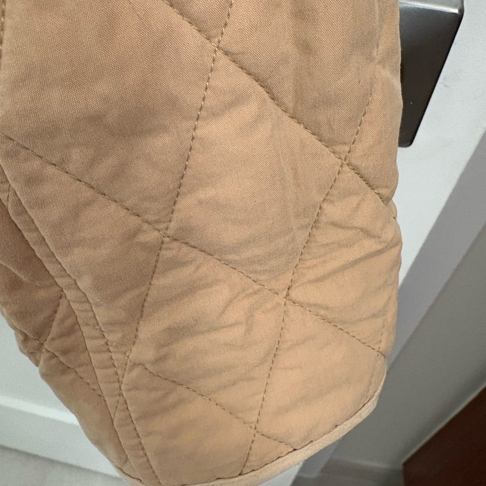 Vintage LL Bean Quilted Khaki Plaid Insulated Barn Coat Size Small - Picture 13 of 17